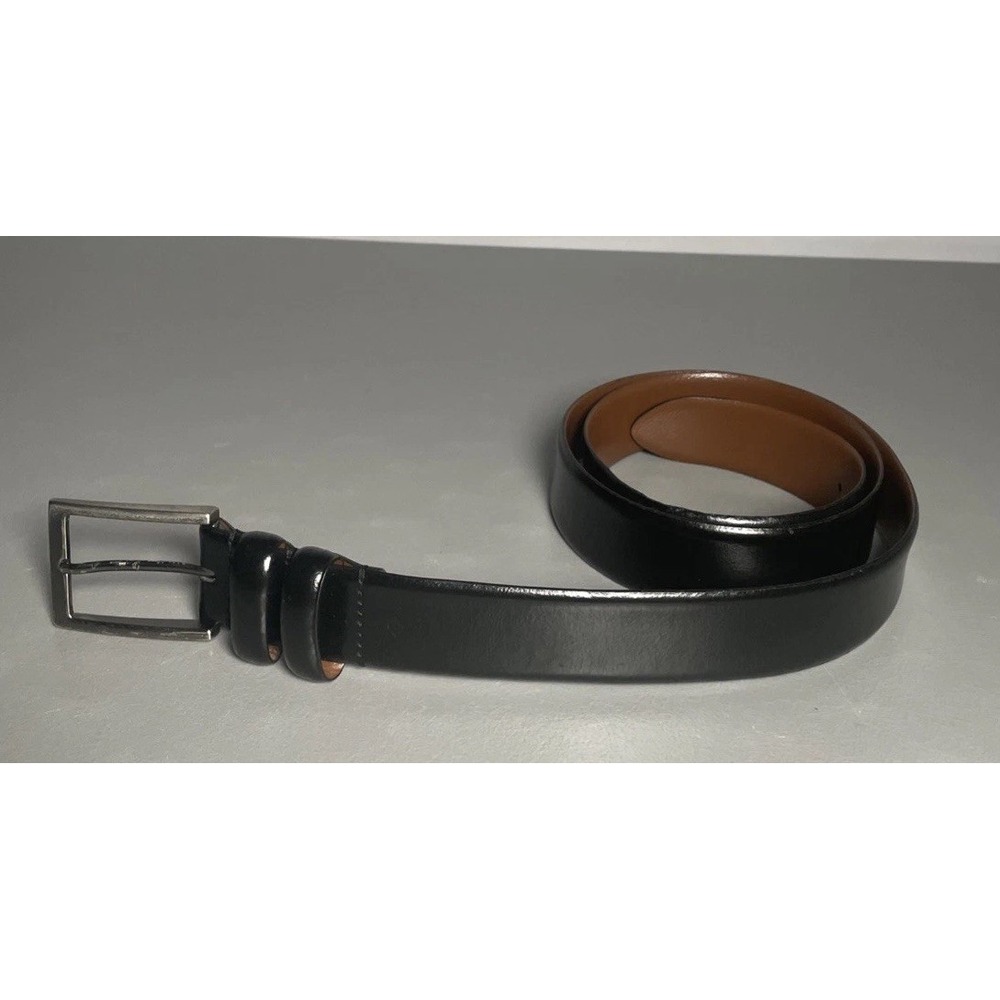 Joseph Abboud Mens Black Genuine Leather Belt Size 38 Handcrafted Italy